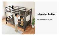 Metal Bunk Bed Frame Space Saving Metal Bunk Bed Stable Structure for Students, Teenagers, Dormitory, Dorm Room, Small Apartment