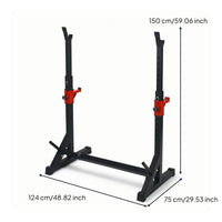 2 Pieces Squat Stand with Adjustable Hooks Freestanding Barbell Rack Heavy-Duty Sturdy for Home Gym Owners