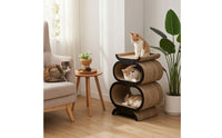 Cat Scratcher with Bed Hollow Cat Bed with Scratcher Cozy for Kittens, Living Room
