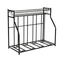 Two-Wheeler Storage Rack Top Mesh Shelf Bike Display Rack Vertical Bike Stand Hanging Hooks Adjustable Two-Wheeler Floor Stand