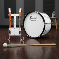 Marching Bass Drum with Back Frame Covered Finish 16x12 Marching Bass Drum Sturdy Shell Music Instrument for Students, Band Members, Outdoor Performance