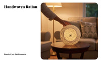 Hand-Woven Rattan Cover Lamp Cover Material Bird Nest Lamp Shade Farmhouse Decor Rattan Ball Lampshade for Homeowners, Renters, Restaurant, Cafe
