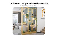 Industrial Design Freestanding Geometric Divider Multi-Functional Slatted Partition with Shelves Modern Design Household Furniture Does Not Block Light for Apartment Dwellers, Interior Designers, Closed off Ice Managers, Living Room, Entrance, Bar