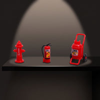 3 Pieces Realistic Miniature Fire Fighting Set Molded Dollhouse Fire Suppression Device Sturdy Dollhouse Accessory Sturdy for Collectors