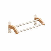 Wooden Towel Simple Setup Installation Double Towel Bar Washroom Storage