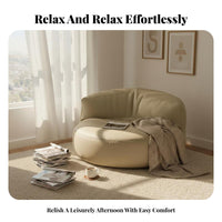 distinctive Half-Moon Design semi-circularShaped Single Sofa Modern aesthetic Oversized Round Chaise Deep Seat Lounge Chair Supportive Cushioning for comfortable seekers, Young Adults, Students, Living Room, Apartment, perusing corner, Home Office