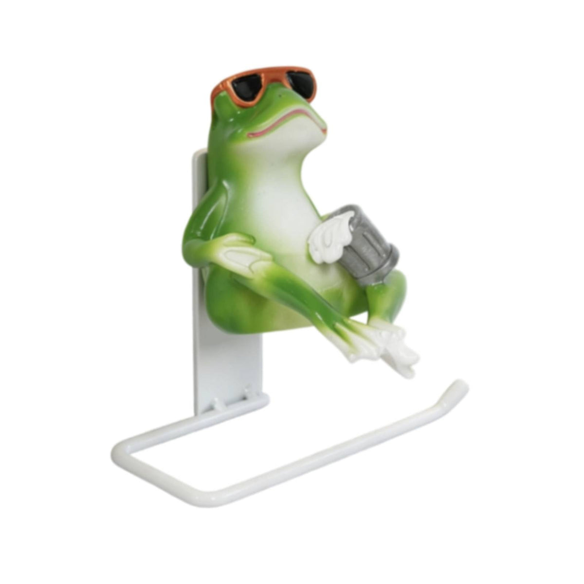Frog Toilet Paper Holder Playful Lavatory Accessory Green for Powder Room