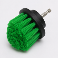 Green Car Cleaning Kit Drill Brush Wheel Detailing Wash Mitt Extension Rod Towel