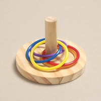 Wooden Parrot Toy Stacking Circle Set, Flower Base Training Toy, Parrot Gnaw Toy, Small Parrot Toy for Budgie Cockatiel Enrichment