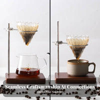 Wood Base Pour-over Dripper Stand Compact Kitchen Tool for Home Brewing