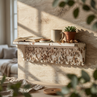 Ornate Wall Shelf White Tones Antique Wall Shelf Easy to Install House Decoration