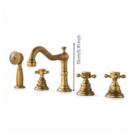 5 Pieces Bathtub Faucet Assembly Metal Bathtub Faucet with Handheld Shower Bath Tub Spout for Bathroom
