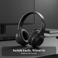 Over Ear Headphones TF Card Slot Foldable Headset Sound Gaming Headset for Users, Travel, Office