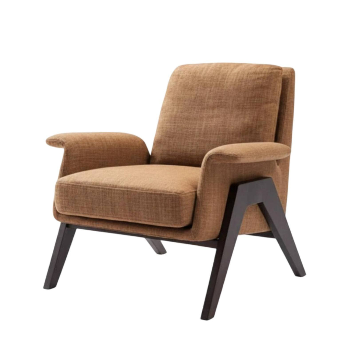 Nordic Design Upholstered Wood Frame Armchair Minimalist Upholstered Wooden-Frame Armchair mid-centuryera Modern aesthetic Lounge Chair high resilience Foam padding for Homeowners, Readers, Adults