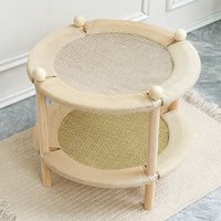 Sturdy Two-Tier Cat Bed Breathable Double-Tier Cat Bed Natural Pet Furniture Long-Lasting for Indoor Cats, Kittens, Living Room, Bedroom