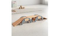Sturdy Wooden Climbing Structure with Slide Child-Safe Indoor Slide and Climber Low-Height Climbing Set with Arch Sensory for Toddlers, Kids