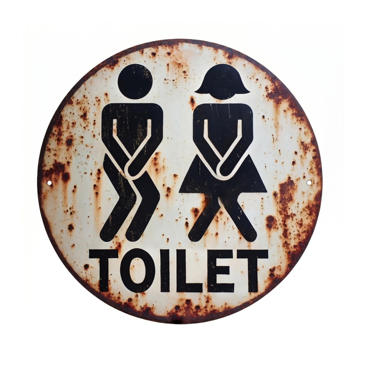 Round Metal Wall Plaque Decorative Lavatory Toilet Simple to Hang to Hang Restroom Plaque