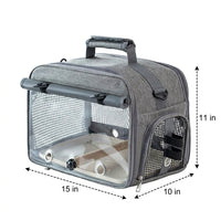 Outdoor Bird Carrier and Small Bird Walking Bag, Breathable Travel Handheld Shoulder Strap Case with Perch and Drip Tray for Parrot Parakeet