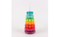 Stackable Rainbow Stacking Stacker Fine-Motor Stacking Toy with Spiral Pole Sensory Disc Stacker BPABPA-Safe for Preschool