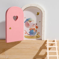 Nordic Design Wooden Fairy Door Cute Fairy Door Set Educational Children's Play Set Miniature for Children, Playroom, Desktop, Desk