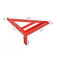 Triangular Woodworking Ruler Engraved Graduations Woodworking Square Protractor Angle Marking Ruler Screw Fixed Tool 0.1mm