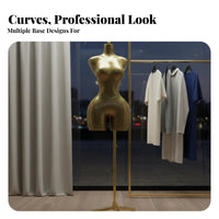 Plus Size Female Mannequin Torso Glossy Finish Half Body Clothing Display Model Stable Metal Base Plus-Size Female Mannequin for Retailers, Showroom