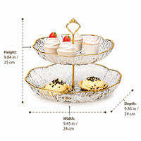 2 Layer Cupcake Stand, Premium Stackable Buffet Risers, Round Food Risers for Dessert Serving, Detachable Serving Stand