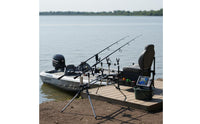 Carp Fishing Rod Stand Adjustable Height Multi-Rod Bank Fishing Stand Aluminum Alloy Construction Foldable Design for Lakeside
