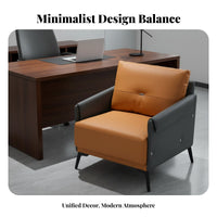 space-efficient Size Wooden Frame Armchair Easy Assembly Indoor Furniture Comfortable Cushioning Lounge Chair Modern Design for Apartment Dwellers, Business Professionals, Homeowners, Whiteice, Living Room, Reception Area, Small Spaces