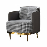 Houndstooth Accent Chair Nordic Design Upholstered Armchair Minimalist Design Ergonomic Rearrest for Adults, Living Room