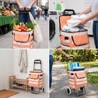 Foldable Portable Shopping Cart with Wheels, Lightweight Utility Hand Truck for Groceries, Luggage, and Hauling