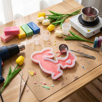Easter Bunny Candle Holder Cast Easy De Cast Ing Easter Bunny Silic Single Reusable Craft Supply Casting Moulds Silicone for Home Decoration Enthusiasts