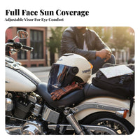 Motorcycle Half Helmet 3C Certified Half Shell Multi-Season Shielded Headwear for Summer Riding, City Commuting