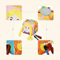 Interactive Educational Cube Toy Colorful Soft Textile Toy with Buttons Soft Cloth Activity Block Textured for Parents