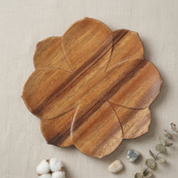 Lotus Flower Tray Wooden Lotus Tray Carved for Tea Service