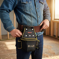 Quick-Hang Drill Waist Bag Waterproof Tool Pouch with Belt Clip Wear-Resistant Tool Holder with Pockets Durable for Electricians