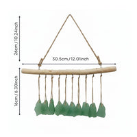Sea Glass Wind Chime Nautical Theme Coastal Hanging Decor Bohemian Style Home Decoration for Patio, Garden