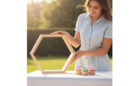 Natural Wood Cupcake Display Stand Sturdy and Long-Lasting Desktop Storage Shelf Modular Design Home Decoration Deformation Resistant for Party