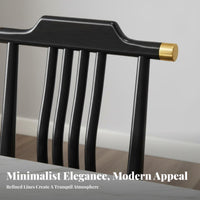 Modern Chinese Design Wooden Yoke-Back Side Chair Comfortable Backrest Upholstered Wooden Side Chair Sturdy Frame Household Furniture High Load Capacity for Restaurant Owners, Hotel Managers, Homeowners, Dining Room, Home, Kitchen
