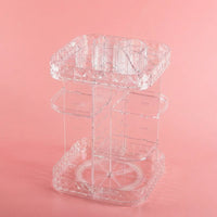 360 Rotating Makeup Organiser Storage, Clear Acrylic Multi Compartment Cosmetic Box, for Vanity Table Bedroom Dresser