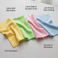 Microfiber Suede Cleaning Cloths for Glasses Eyeglasses, Double Sided Lens for Camera Screens, Washable Reusable, 7.9 x 7.9 Inch