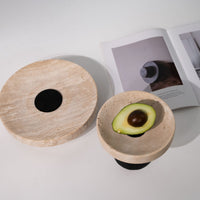 Modern Creative Marble Fruit Bowl with Carved Design for Living Room Decoration