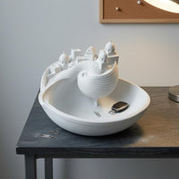 Santorini Style Decorative Organizer Tray Greek Island Key Tray Spiral Divider Entryway Key Bowl Miniature Scene