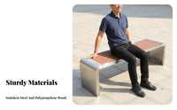 Slatted Metal Frame Bench Weather Resistant Outdoor Furniture sturdyDuty Public Seating for Green Space Visitors, Pedestrians, Gardens, Backyard