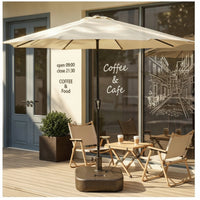 Patio Umbrella with Base UPF 50+ Outdoor Umbrella with Base Waterproof for Homeowners, Cafes, Backyard, Balcony