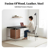 Post-Modern Aesthetic Bent Tube Frame Desk Light Luxury Writing Table Minimalist Design Office Furniture Space-Saving for Apartment Dwellers, work-from-home Workers, Students, Small areas, Study Room, College Dorm, Bedroom