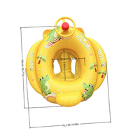 Seated Swim Float with Seat Backrest Baby Swim Seat Raised Front Cushion Baby Swimming Buoyant Device Cartoon-Style