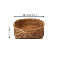 Multi-Functional Rattan Fruit Bowl Japanese Design Serving Platter for Desktop, Living Room, Kitchen