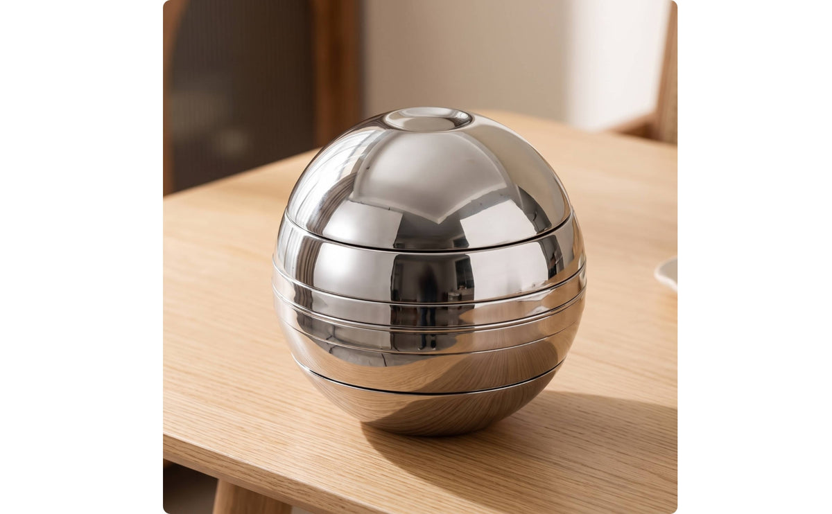 7 Pieces Globe Dinnerware Set Contemporary Stainless Steel Tableware Minimalist for Dining Room