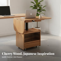 1 Piece Lift Surface Table Solid Wood Folding Dining Table Cart Foldable Convertible Multi-functional Ergonomic Adjustable Height Remote Workstation Suitable for Homeowners Small Areas Living Room